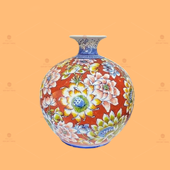 Quả Hút Lộc Men Đỏ Hoa Sen Màu